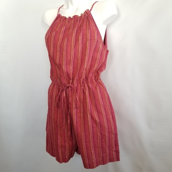 NWT BCBGeneration Striped Shorts Romper Linen Blend - Picture 3 of 7